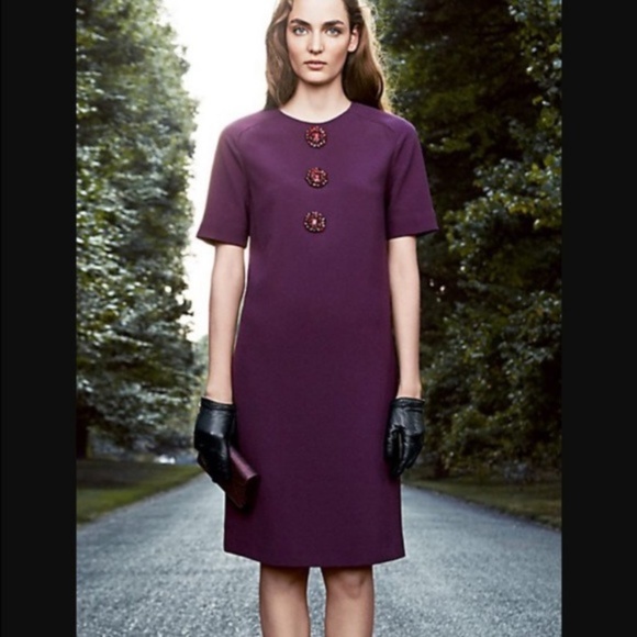 Tory Burch Purple Raine Shift Dress - Picture 1 of 11